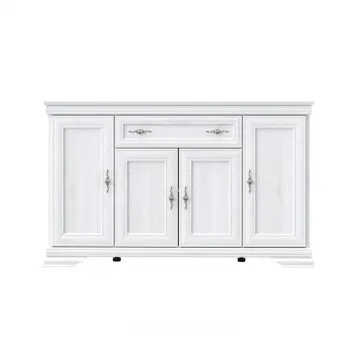 Comoda TV REKA, cu 4 usi si 1 sertar, alb, 157,7x42,7x95,9 cm imagine