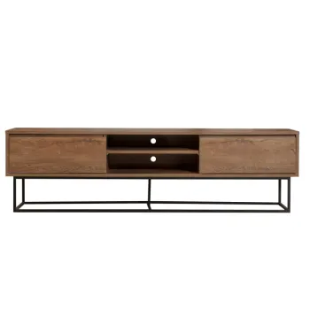 Comoda TV RODEZ, nuc + negru, 180x40x50 cm imagine