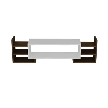 Comoda TV SEMA, alb + nuc, 115x29,6x38,2 cm imagine