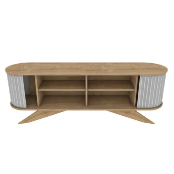 Comoda TV STOR, stejar safir + alb, 180x43x60 cm imagine