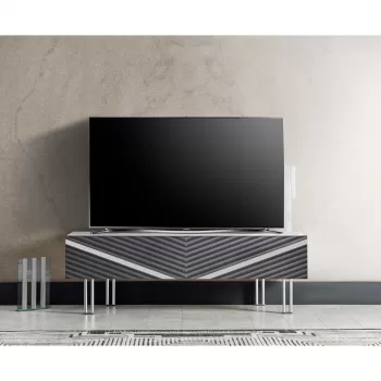 Comoda TV WELS, cu sertare, antracit, 140x38x49 cm imagine