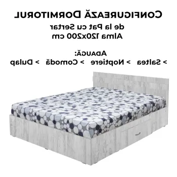 Configurator Dormitor ALMA, pin antichizat, de la Pat cu sertar Alma 120x200 cm imagine