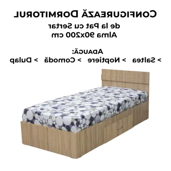Configurator Dormitor ALMA, sonoma deschis, de la Pat cu sertar Alma 90x200 cm imagine