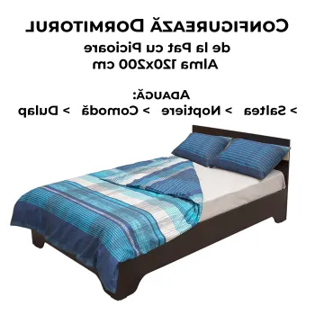 Configurator Dormitor ALMA, sonoma inchis + sonoma deschis, de la Pat cu picioare Alma 120x200 cm imagine