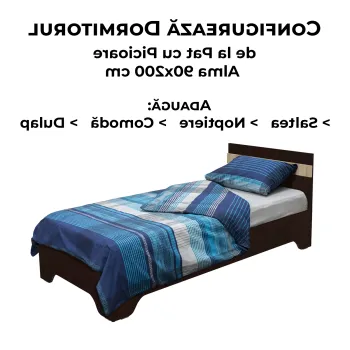 Configurator Dormitor ALMA, sonoma inchis + sonoma deschis, de la Pat cu picioare Alma 120x200 cm imagine