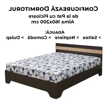Configurator Dormitor ALMA, sonoma inchis + sonoma deschis, de la Pat cu picioare Alma 120x200 cm imagine