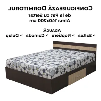 Configurator Dormitor ALMA, sonoma inchis + sonoma deschis, de la Pat cu sertar Alma 140x200 cm imagine