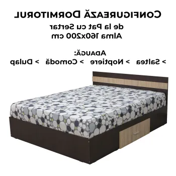 Configurator Dormitor ALMA, sonoma inchis + sonoma deschis, de la Pat cu sertar Alma 160x200 cm imagine