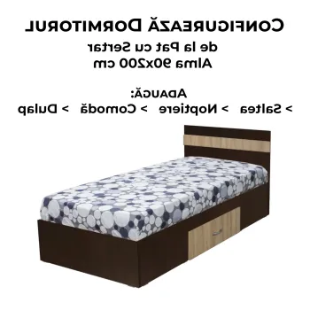 Configurator Dormitor ALMA, sonoma inchis + sonoma deschis, de la Pat cu sertar Alma 90x200 cm imagine