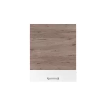 Corp superior ECO-34G, 1 usa, corp stejar sonoma, fronturi alb lucios + stejar sanremo, 60x32x72 cm imagine