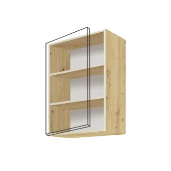 Corp superior + front ECO-33G, cu usa, stejar sonoma + alb lucios + stejar sanremo, 50x32x72 cm imagine