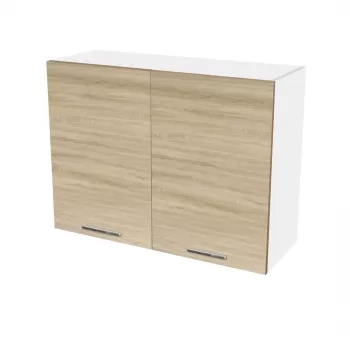 Corp suspendat 80 YANA, 2 usi, cu picurator, corp alb, fronturi sonoma, 80x30x60 cm imagine