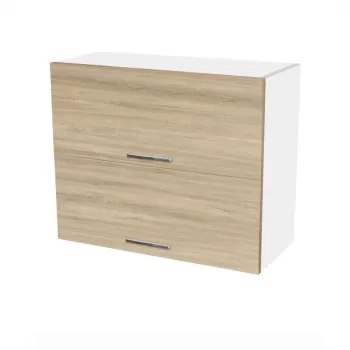 Corp suspendat 80 YANA, 2 usi rabatabile, corp alb, fronturi sonoma, 80x30x60 cm imagine