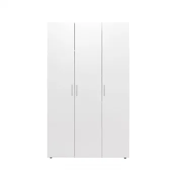 Dulap ALMA L, 3 usi, 6 rafturi, bara de haine, alb, 120x52x203 cm imagine