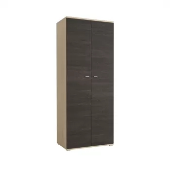 Dulap ARS 2 usi, 1 raft, bara de haine, corp PAL stejar american, fronturi PAL frasin, 80x51x201 cm imagine