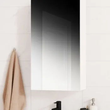 Dulap baie, 1 usa, oglinda, alb, 40x14x68 cm imagine