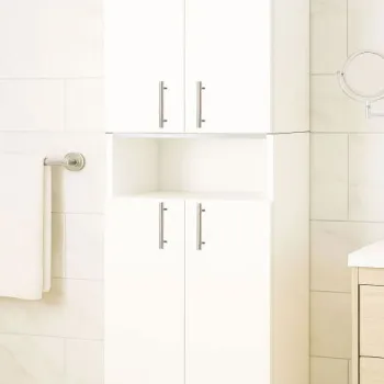 Dulap baie seria 002, 4 usi, alb, 60x31.6x166 cm imagine