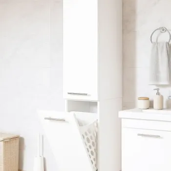 Dulap baie seria 016, 2 usi, alb, 35x35.7x180 cm imagine