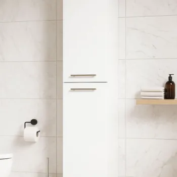 Dulap baie seria 017, 2 usi, alb, 35x31.6x170 cm imagine