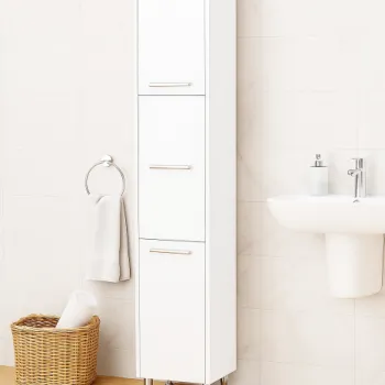 Dulap baie seria 020, 3 usi, alb, 30x30x180 cm imagine