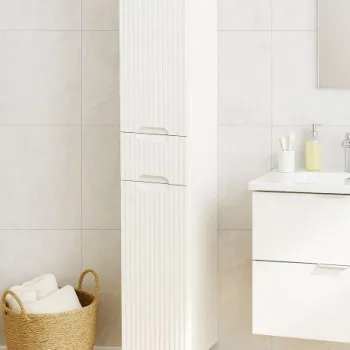 Dulap baie seria 033, front MDF, 2 usi, 1 sertar, alb, 30x31.6x180 cm imagine