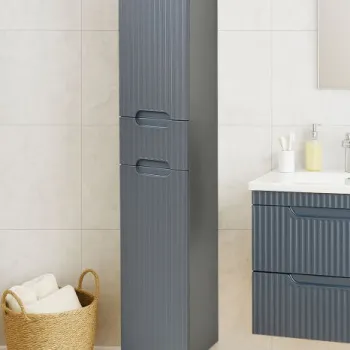 Dulap baie seria 033, front MDF, 2 usi, 1 sertar, antracit, 30x31.6x180 cm imagine