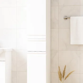 Dulap baie seria 786, front MDF, 2 usi, 1 sertar, alb, 30x31.6x180 cm imagine