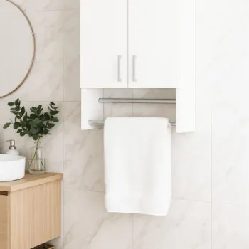 Dulap baie suspendat BELLA, 2 usi, alb, 40x21.5x68 cm imagine