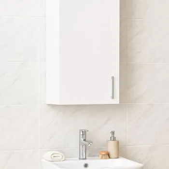 Dulap baie suspendat PROMO, 1 usa, alb, 30x21.5x68 cm imagine