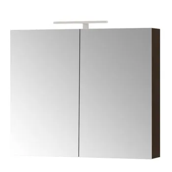 Dulap baie suspendat QUATTRO, cu oglinda, 2 usi, alb, 80x14.5x68 cm imagine