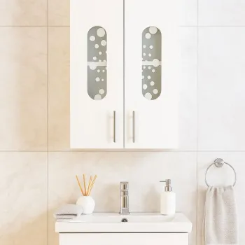 Dulap baie suspendat seria 177 LAGUNA, front MDF, 2 usi, alb, 30x21.5x68 cm imagine