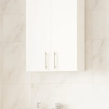 Dulap baie suspendat VERONA, front MDF, 2 usi, alb, 50x21.5x68 cm imagine