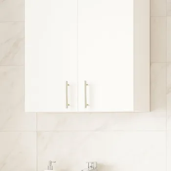 Dulap baie suspendat VERONA, front MDF, 2 usi, alb, 70x21.5x68 cm imagine