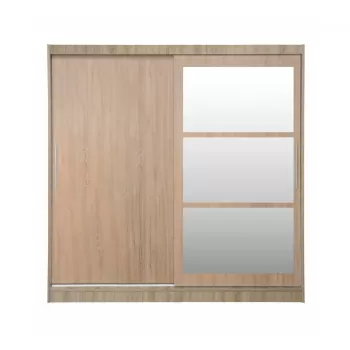 Dulap CORFU 02, cu usi glisante si oglinda, sonoma, 200x60x200 cm imagine