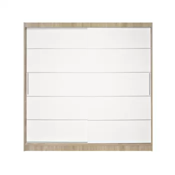 Dulap CORFU 03, usi glisante, corp sonoma + usi alb, 200x60x200 cm imagine