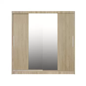 Dulap CORFU 04, usi glisante si oglinda, sonoma, 200x60x200 cm imagine