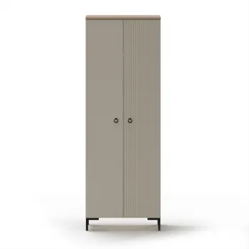 Dulap DOMINICA, 2 usi, taupe + stejar silverjack, 70x41x199 cm imagine