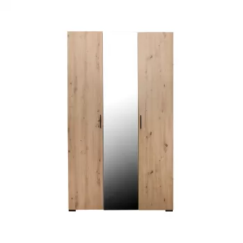 Dulap ECONO, oglinzi, 3 usi, 4 rafturi, bara de haine, artisan, 120x50x206 cm imagine