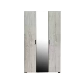 Dulap ECONO, oglinzi, 3 usi, 4 rafturi, bara de haine, pin antichizat, 120x50x206 cm imagine