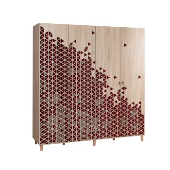 Dulap IMAJ, 4 usi, stejar sonoma, 180x52x192 cm imagine