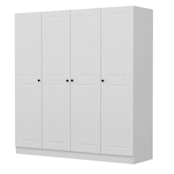 Dulap KALE MEBRAN, 4 usi, alb, 180x52x190 cm imagine