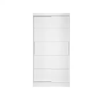 Dulap KOSS 03, cu usi glisante, alb, 100x60x200 cm imagine