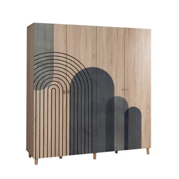 Dulap LONI 4, 4 usi, stejar sonoma, 180x52x192 cm imagine