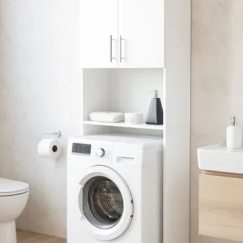 Dulap masina de spalat, 2 usi, alb, 64x25x195 cm imagine