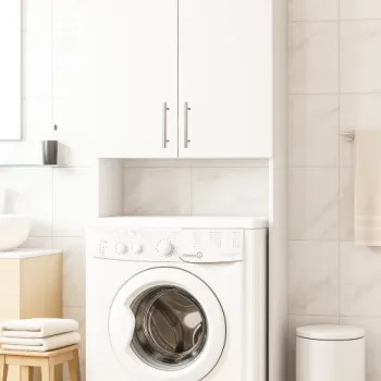 Dulap masina de spalat, 2 usi, alb, 64x30x195 cm imagine