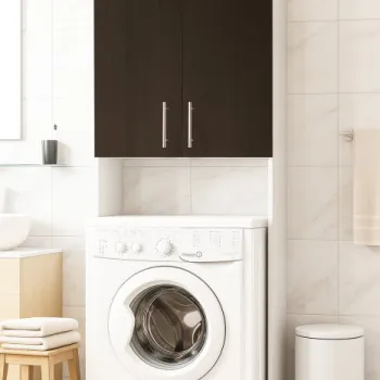 Dulap masina de spalat, 2 usi, alb + wenge, 64x30x195 cm imagine