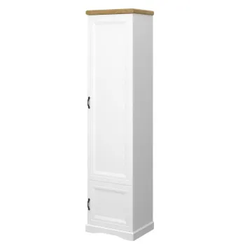 Dulap RIVA, 2 usi, 5 rafturi, alb + stejar harbor, 52,4x41x212,6 cm imagine