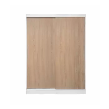 Dulap RODOS 01, usi glisante, corp alb + usi sonoma, 150x60x200 cm imagine