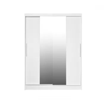 Dulap RODOS 04, usi glisante si oglinda, alb, 150x60x200 cm imagine