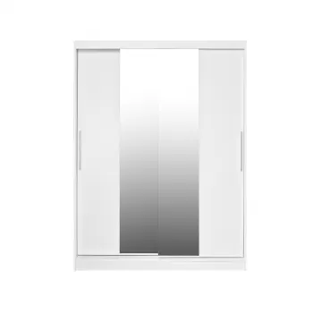 Dulap RODOS 04, usi glisante si oglinda, alb, 150x60x200 cm imagine